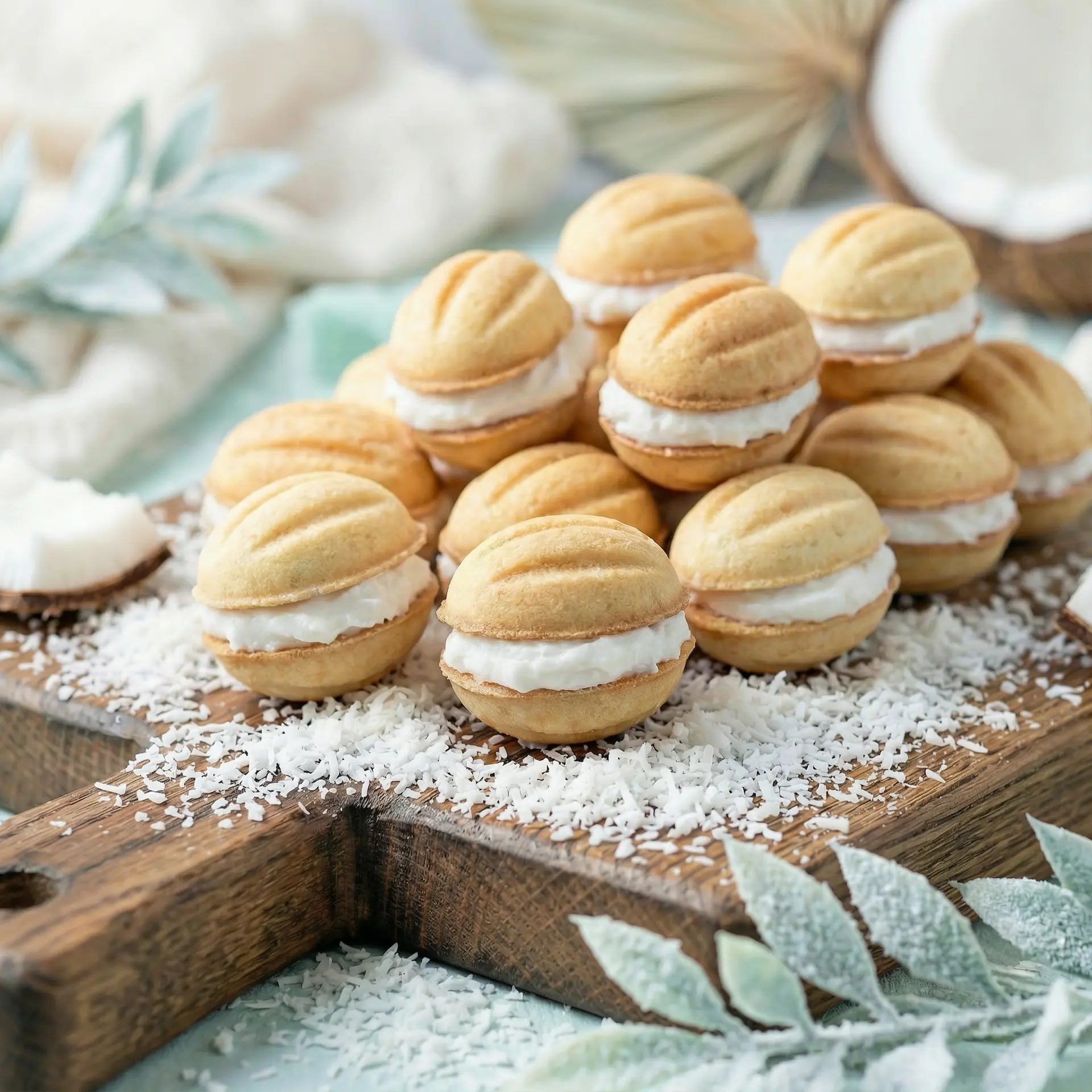 Καρυδάκια με κρέμα καρύδας